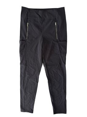 Athleta Women's Black Utility Travel Pants High Rise Zip Pocket Ankle Size 6
